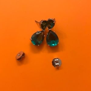 Kenneth Jay lane emerald teardrop earring